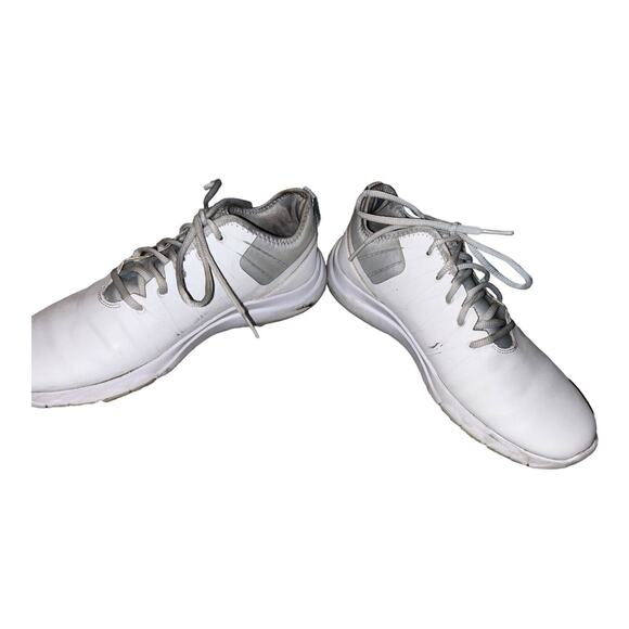 Women’s 9 2015 Nike FI Impact 2 White/Platinum Waterproof Spikeless Golf Shoes - Picture 2 of 10